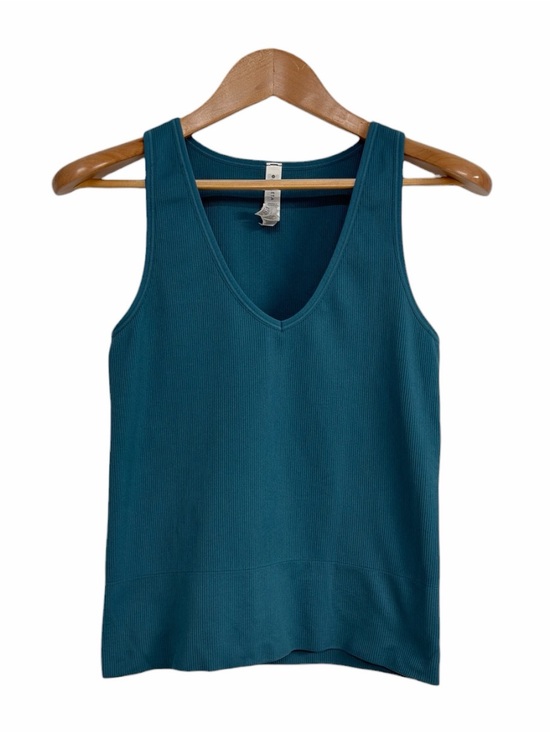 Athleta Tops - Athleta Aurora Ribbed V Neck Tank Top Deep Teal Sleeveless Stretch Small